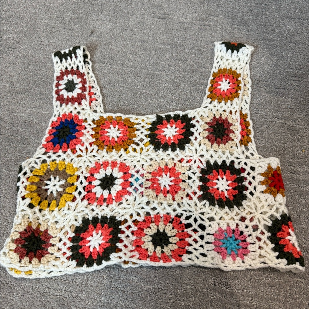 Multicolor Crochet Women Top